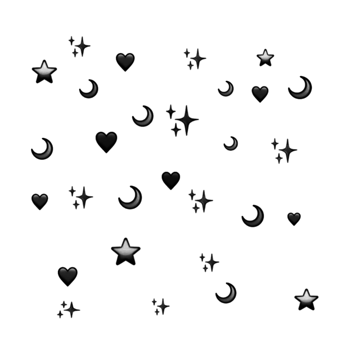 Сердечки черно белые маленькие