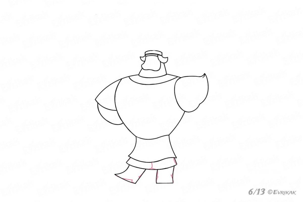 Добрыня Никитич рисунок карандашом