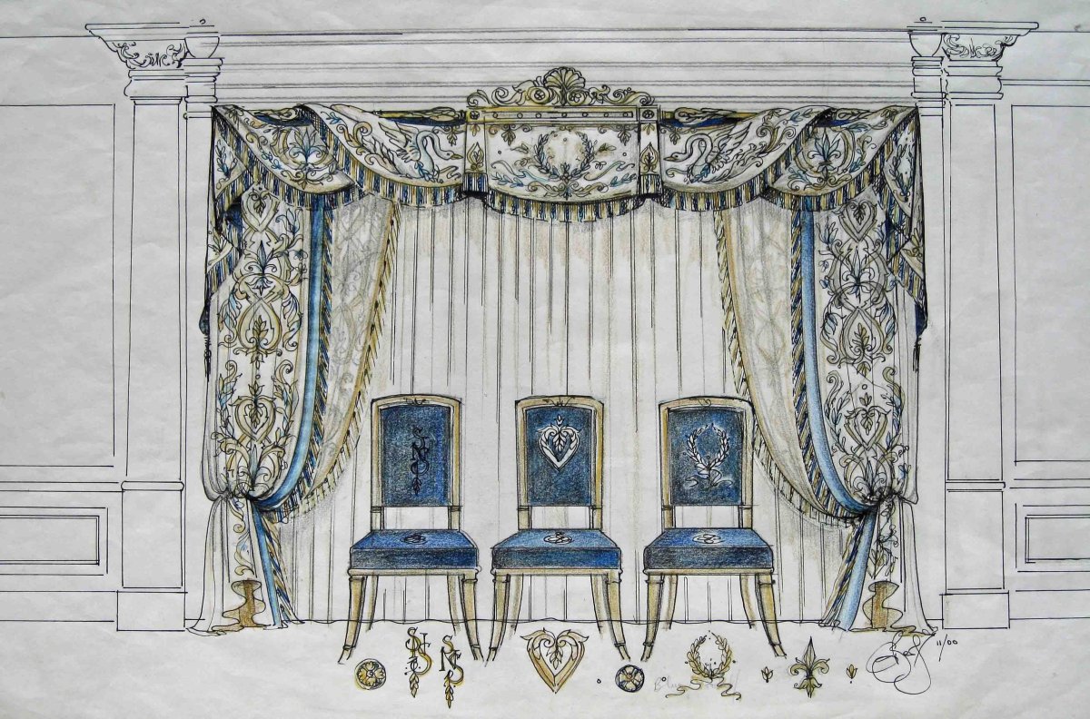 Эскизы штор для гостиной