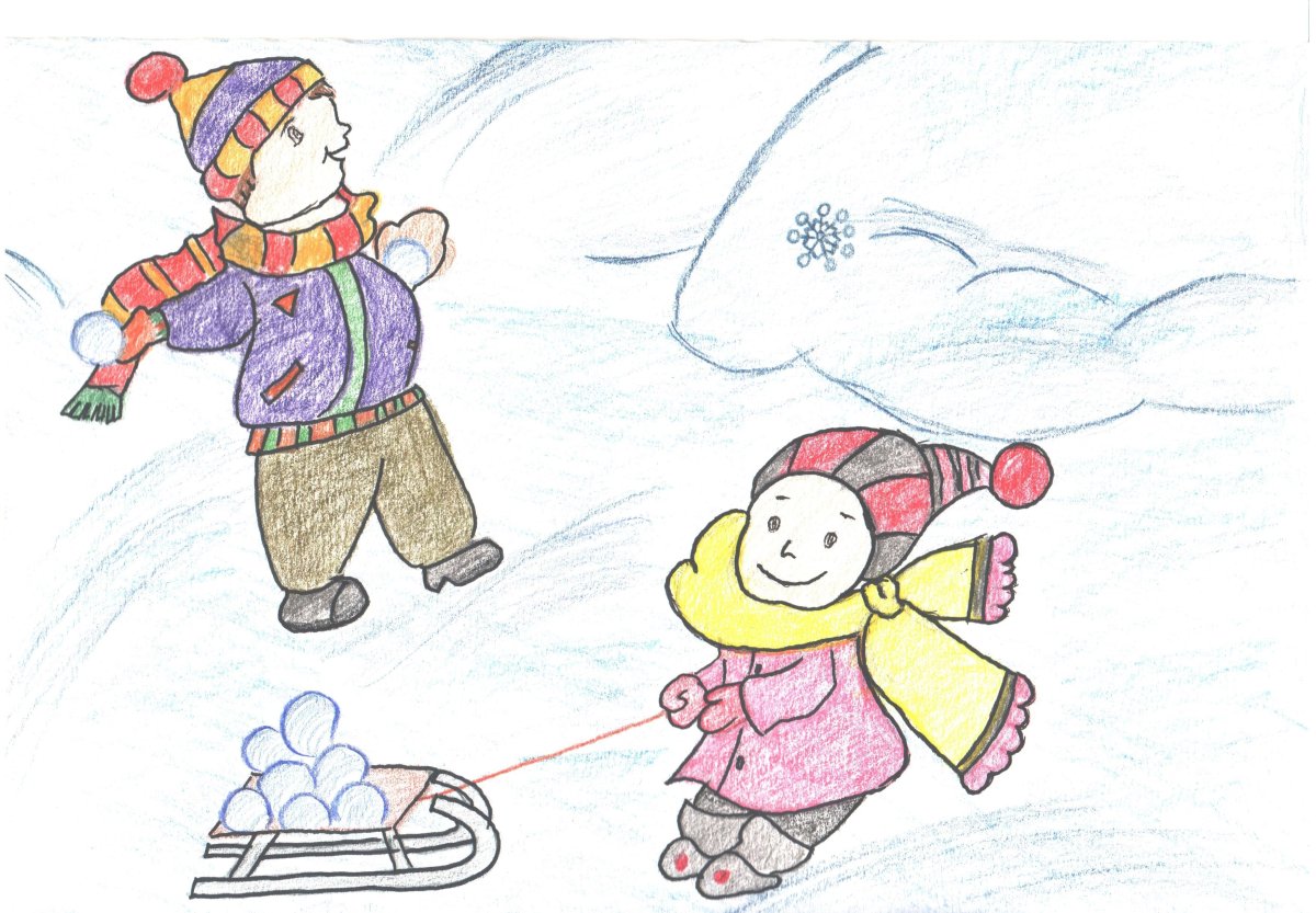 Рисование на тему зимние забавы
