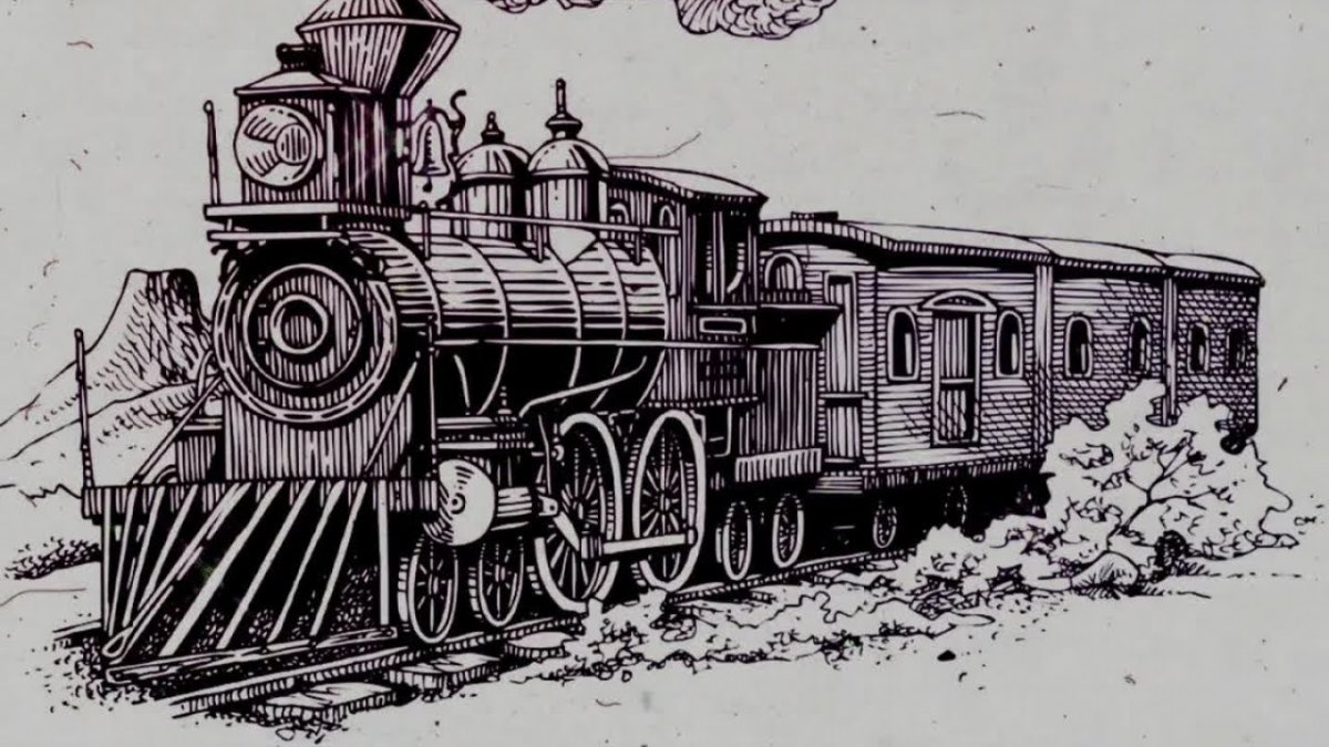 Поезд рисунок легкий