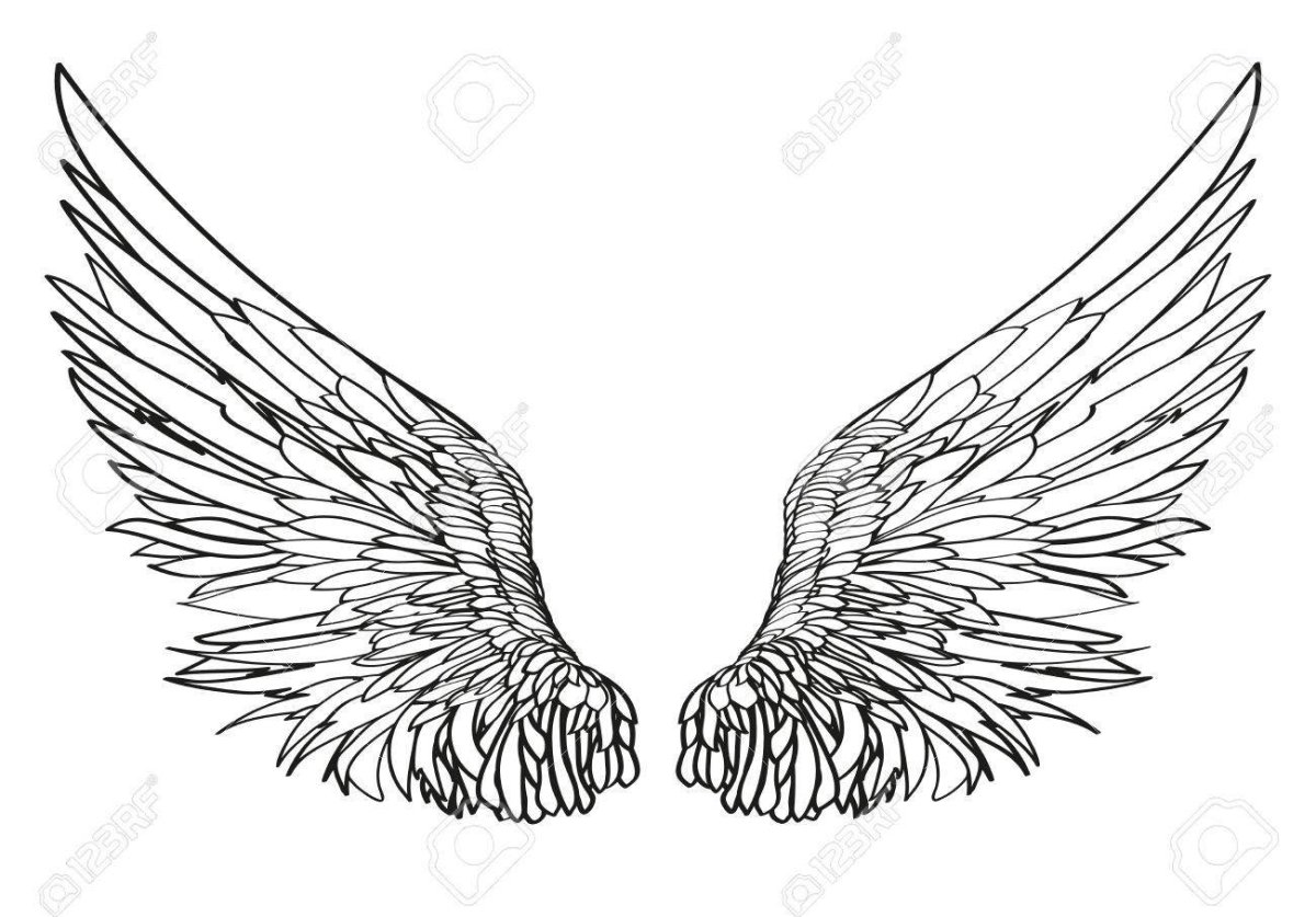 Крылья ангела рисунок карандашом - 79 фото