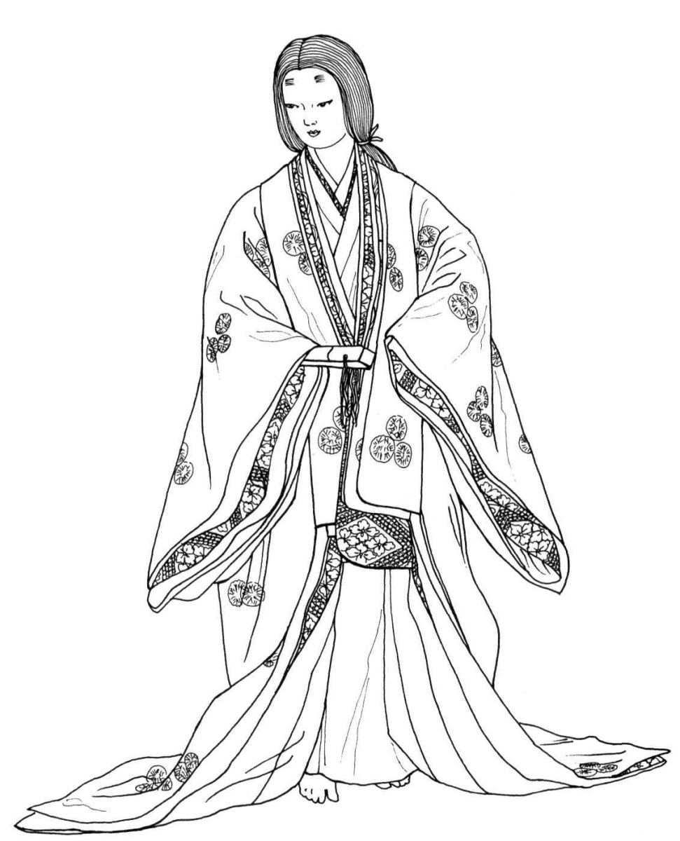 Японский национальный костюм рисунок
