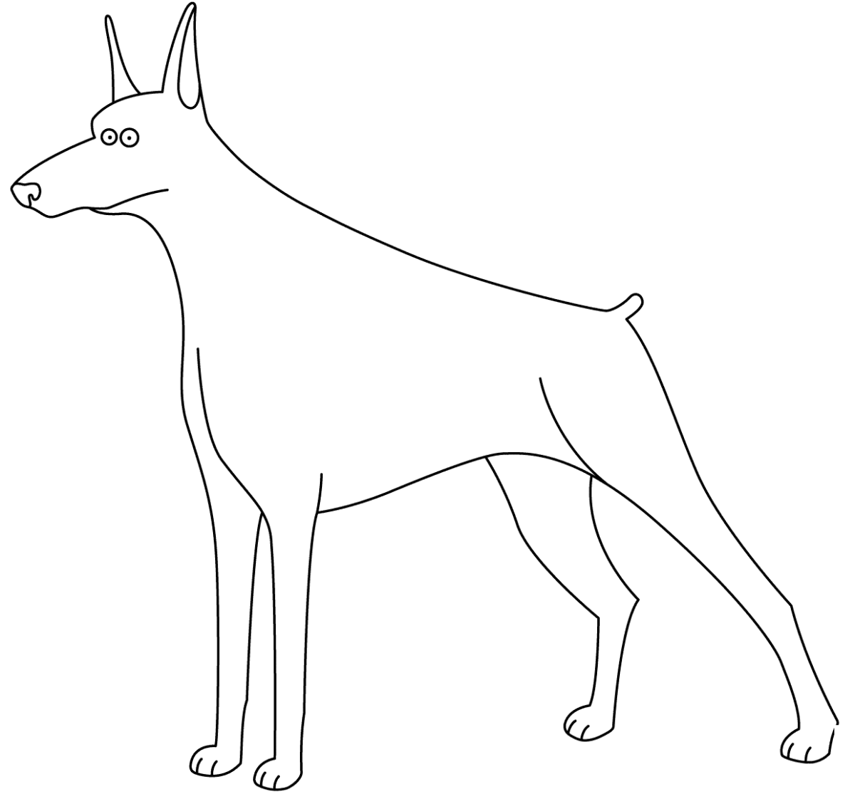 Рисунок добермана для срисовки