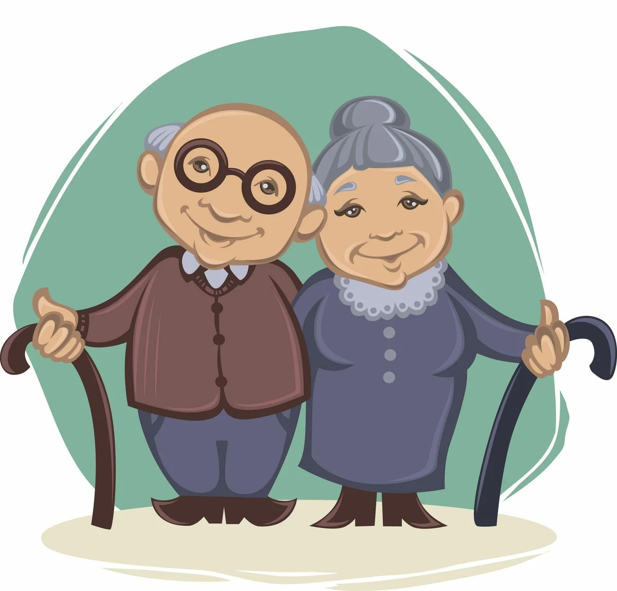 Бабушка и дедушка рисунок