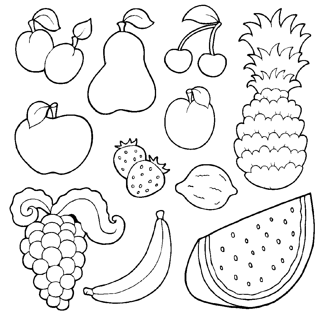 Раскраска Виды фруктов