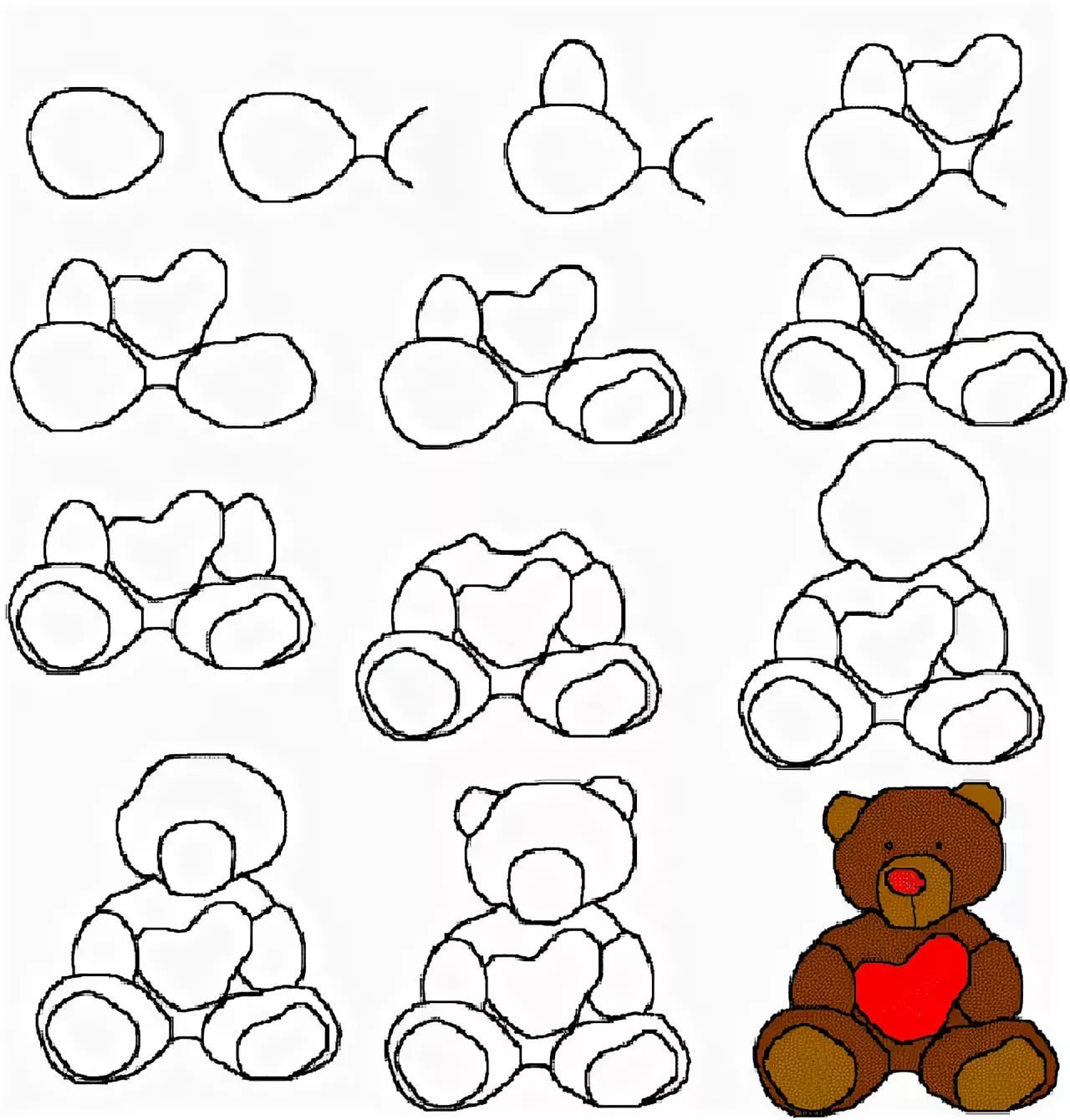 Картинки для начинающих. Поэтапное рисование мишки. Мишка рисунок легкий. Поэтапное рисование медвежонка. Мишка для рисования.