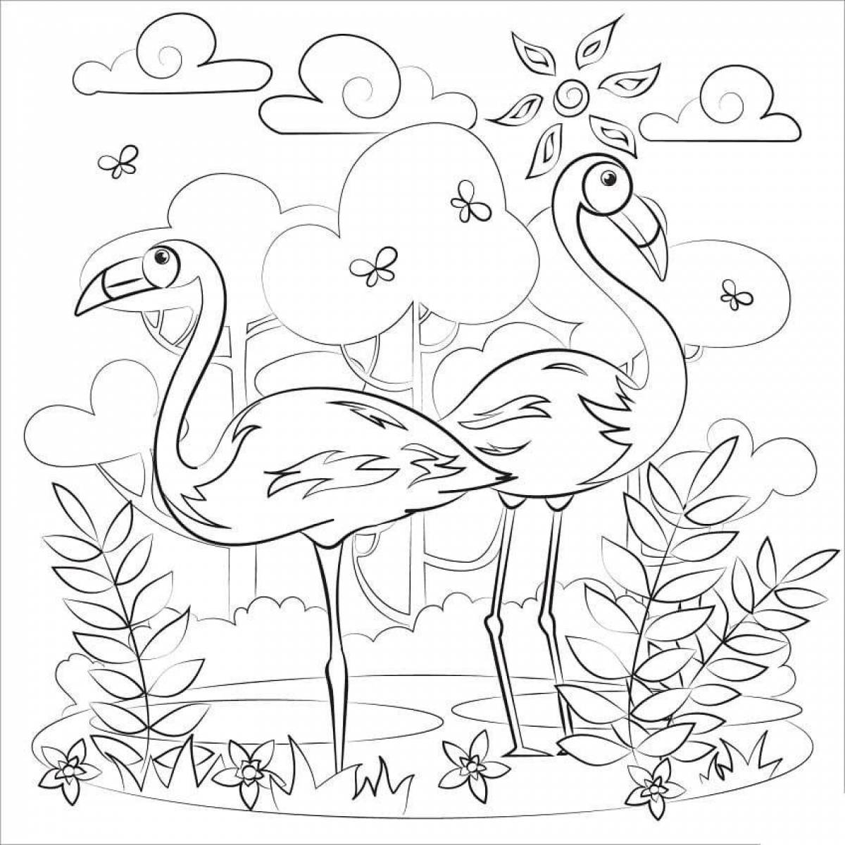 Фламинго раскраска для детей