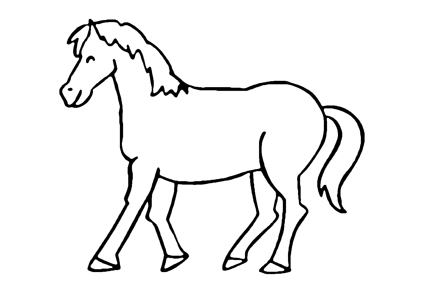 Раскраска. Лошади. Лошадка раскраска для детей. Силуэт лошади для раскрашивания. Трафарет лошадки для детей.