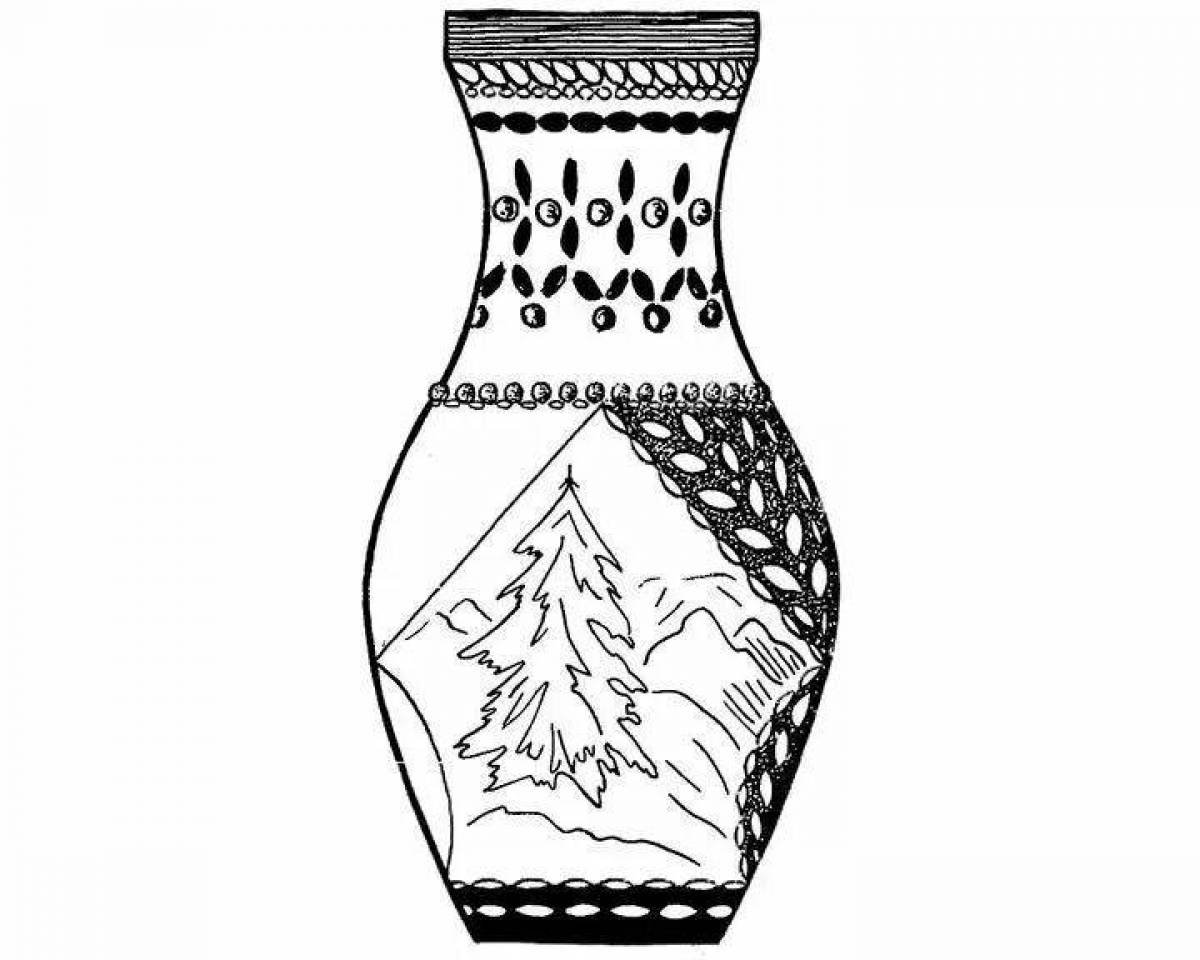 Ваза для вырезания из бумаги распечатать. Рисунок вазы. Трафарет вазы. Ваза с орнаментом. Раскраска вазы.