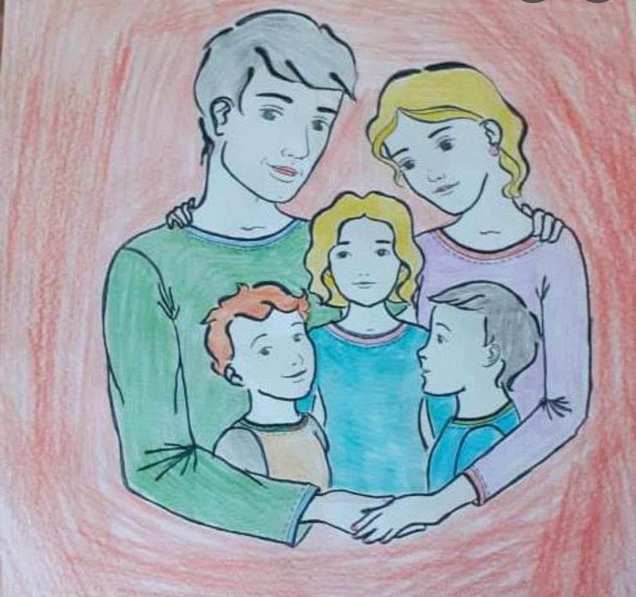Рисунок на тему семья легко. Семья рисунок. Рисунок на день семьи. Рисунок моя семья. Рисунок на тему моя семья.