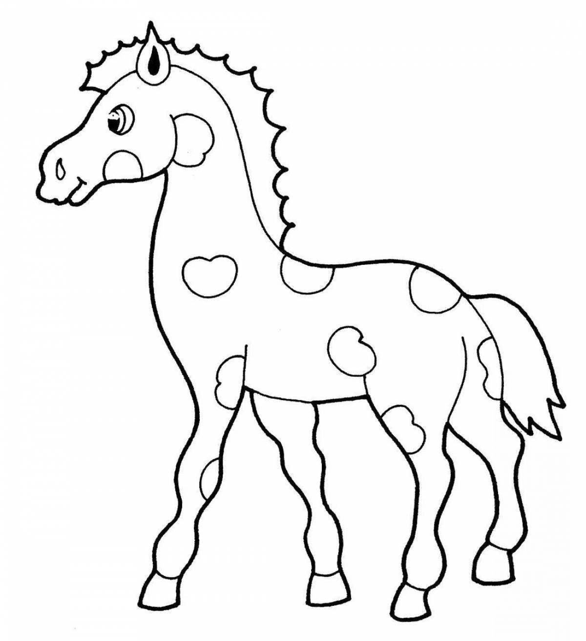 Раскрашиваем лошадку. Лошадка раскраска для детей. Раскраска конь. Конь раскраска для детей. Лошадка разукрашка для малышей.