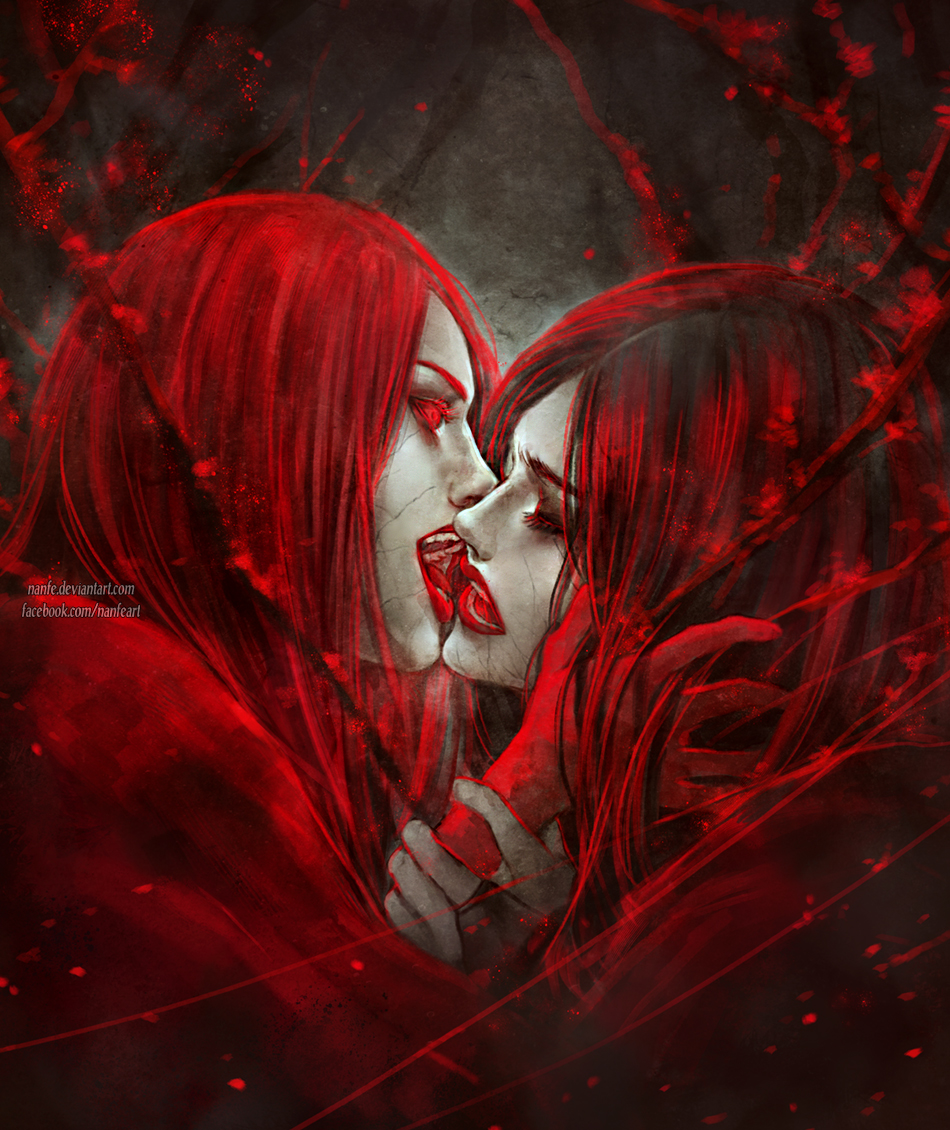 Кровоточащая любовь. Вампирша с красными волосами.