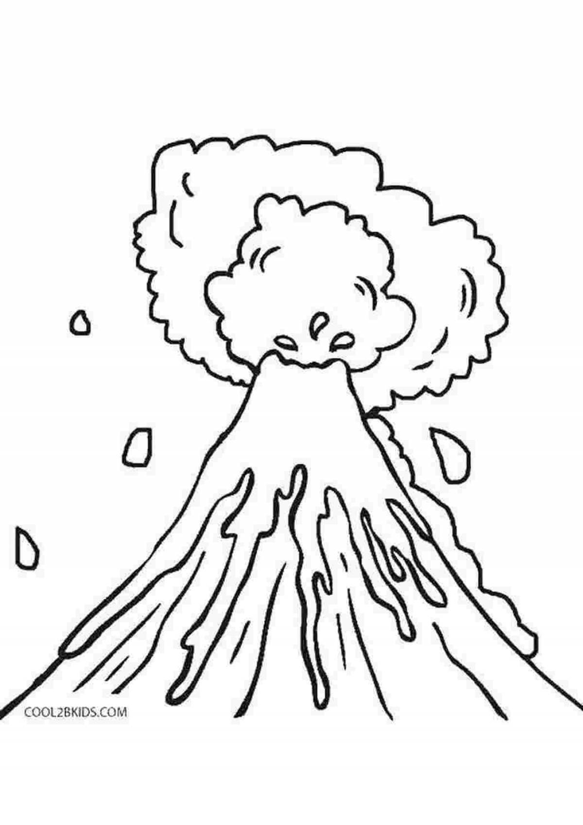 Раскраска лава лава а4. Вулкан раскраска. Извержение вулкана раскраска. Вулкан раскраска для малышей. Вулкан рисунок.