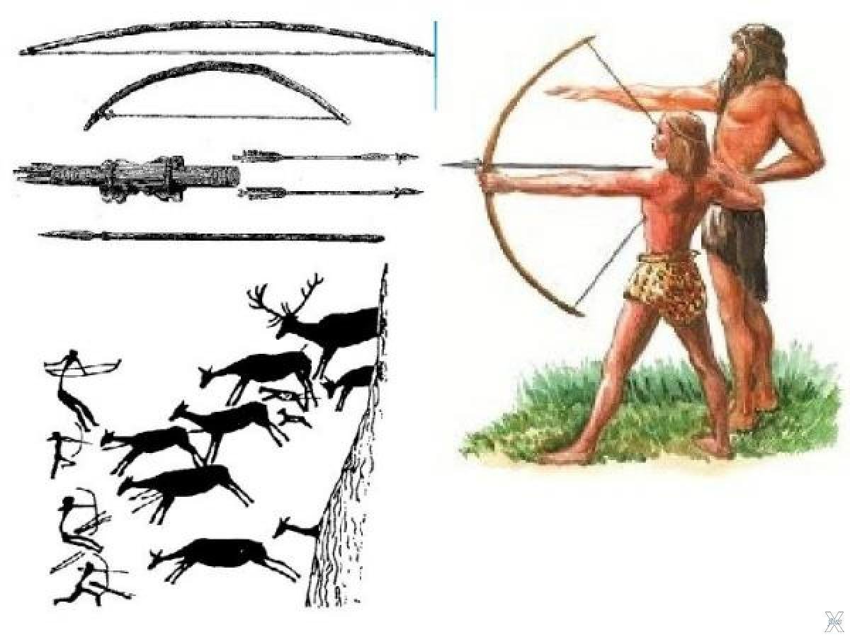 Первобытный человек отражал в рисунках важнейшие события. Лук и стрелы эпохи мезолита. Изобретения первобытных людей. Оружие первобытных людей. Лук и стрелы древнего человека.