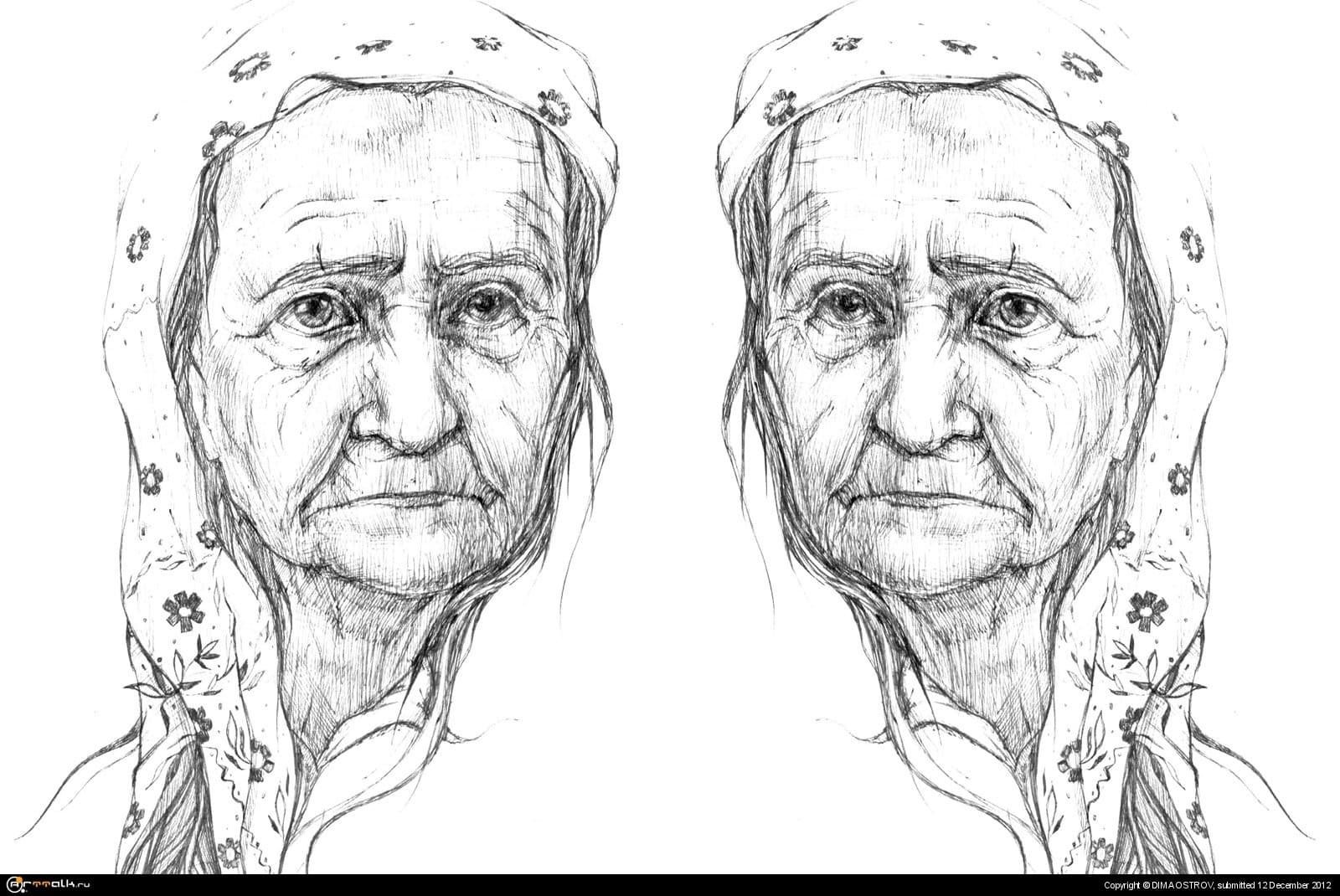 Бабушку поэтапно. Старуха Изергиль иллюстрации. Старуха из Изергиль портрет. Портрет бабушки. Портрет пожилого человека.