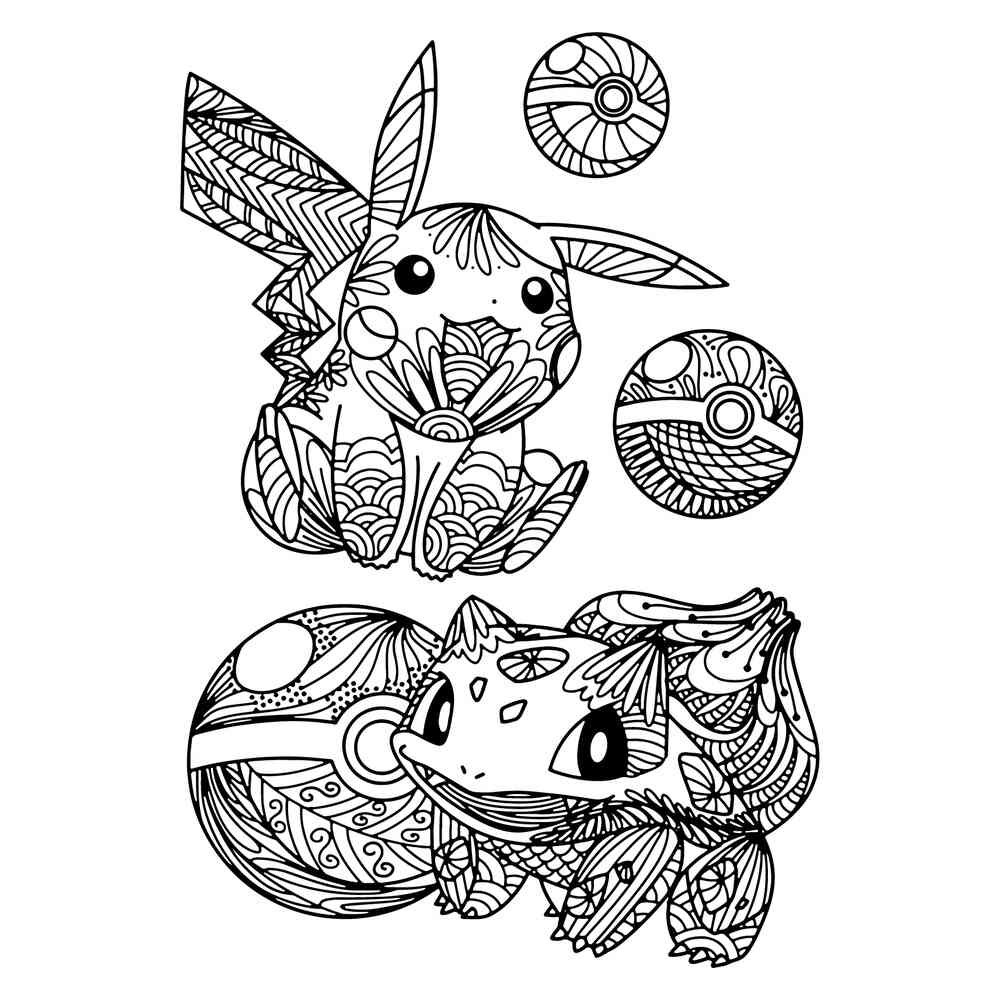 Раскраски антистресс покемоны
