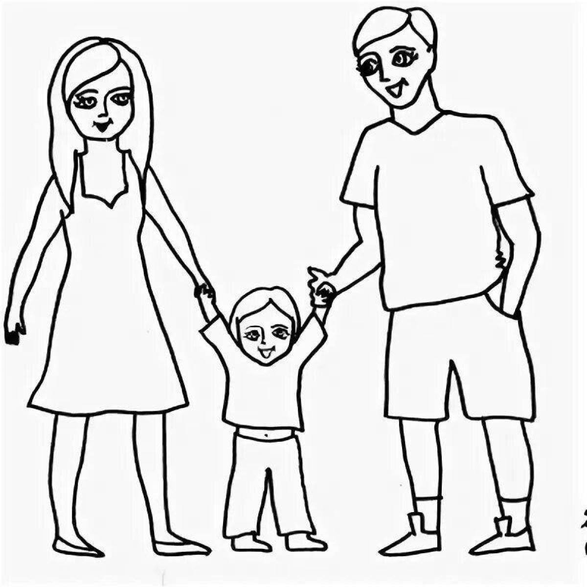 Распечатать маму и папу. Картинка семья раскраска. Семья рисунок карандашом. Раскраска "моя семья". Раскраска семья для малышей.
