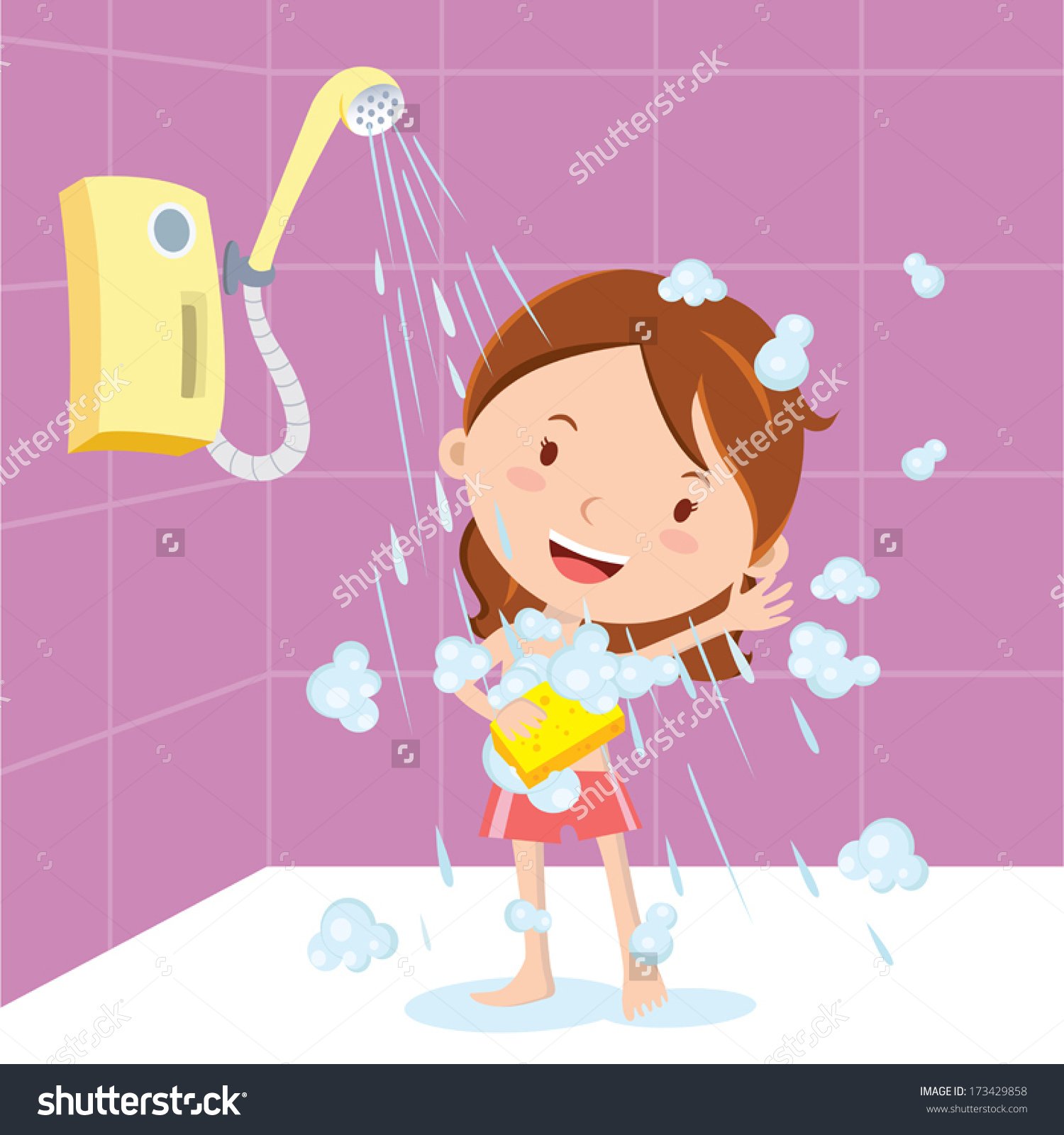 Have s shower. Мультяшка в душе. Ребенок под душем.