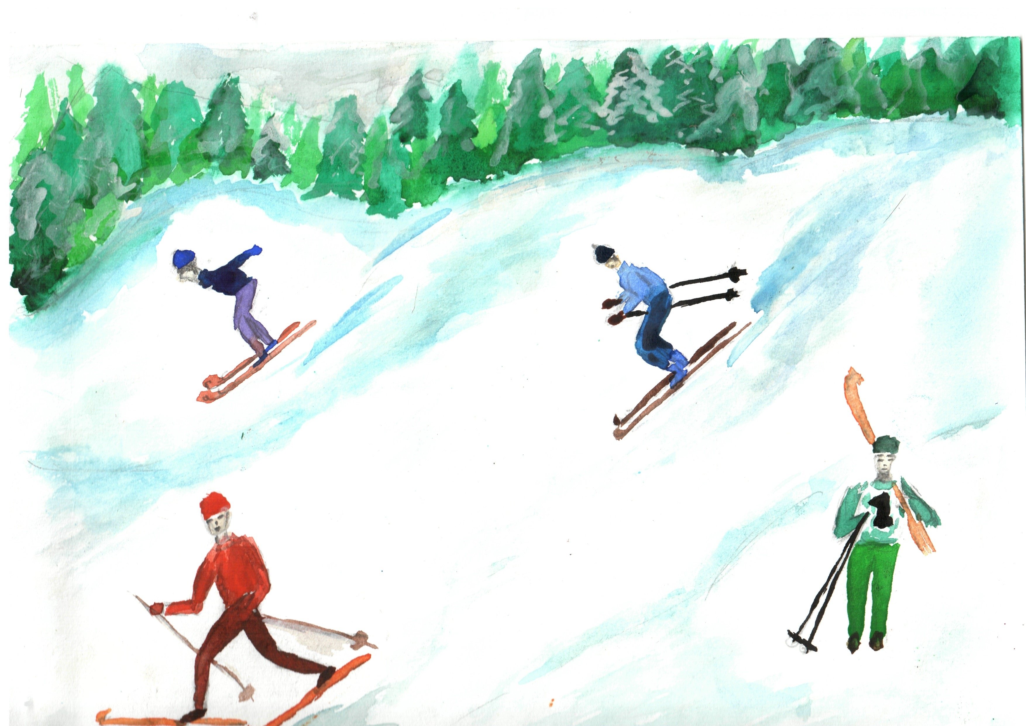 Лыжник 3 класс. Лыжник рисунок. Детские рисунки лыжников. Рисунок на тему спорт. Лыжник детский рисунок.