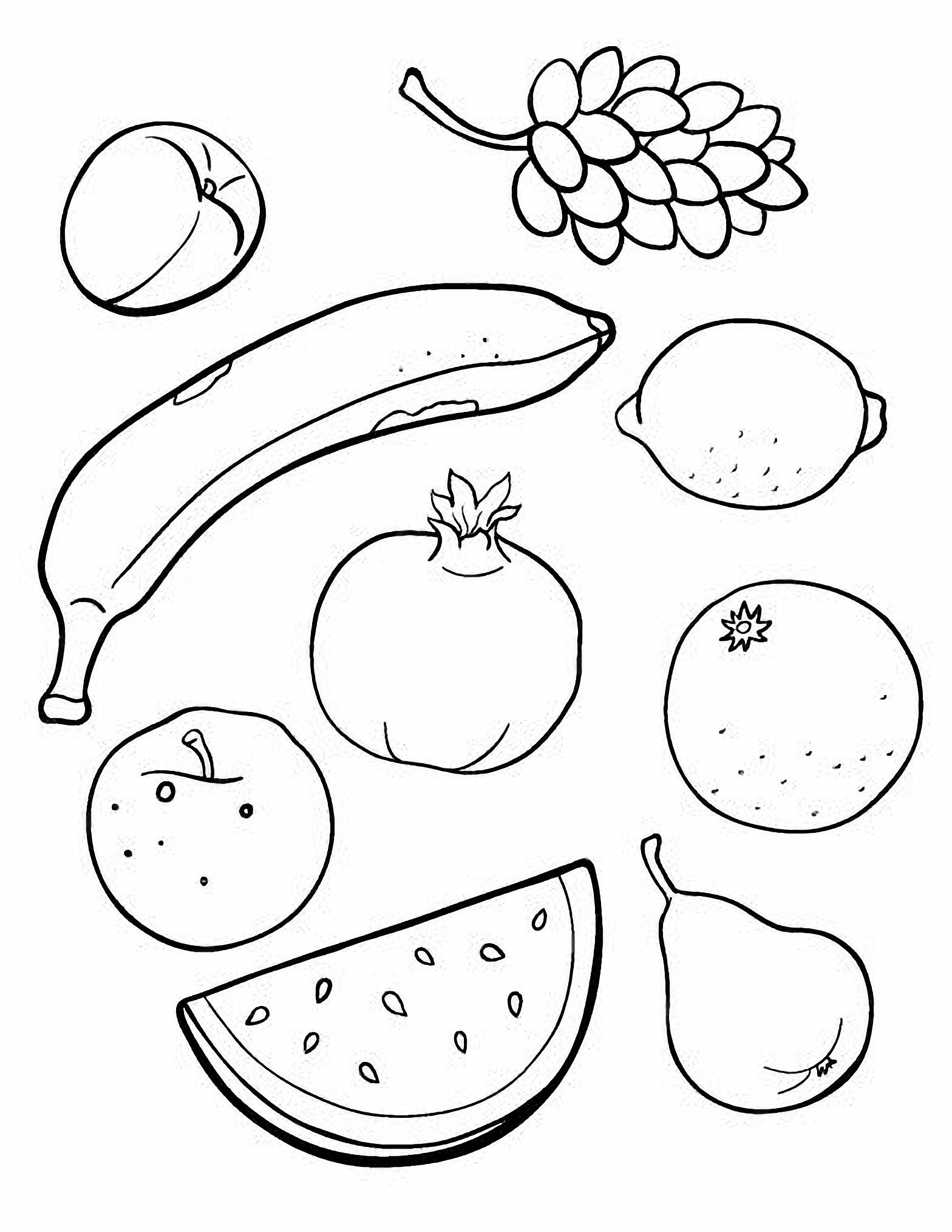 Шаблоны овощей и фруктов