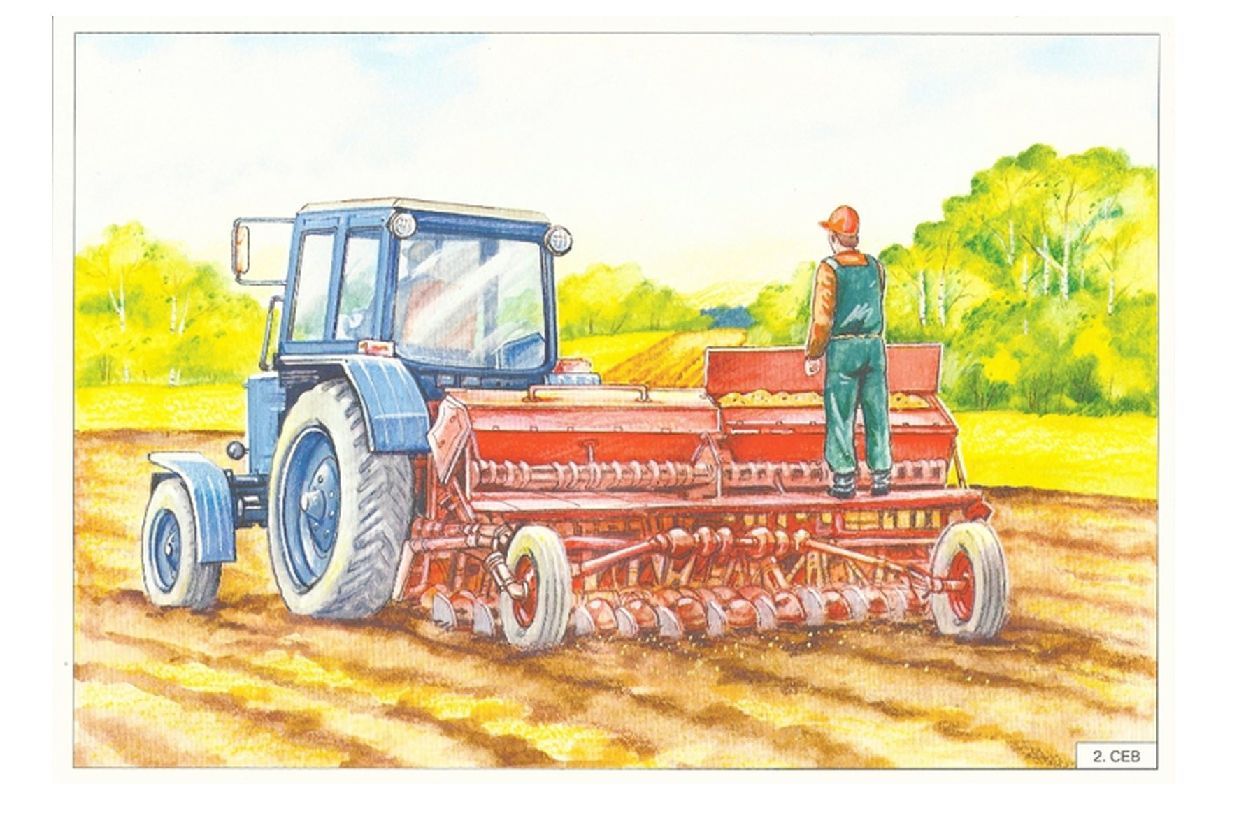 Тракторная тема. Картина для дошкольников сельскохозяйственные работы. Комбайн рисунок. Трактор в поле рисунок. Хлеборобы это для детей.
