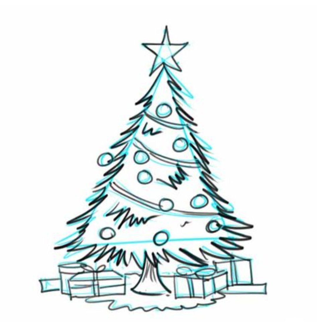 Нарисовать елочку новогоднюю маленькую. Новогодняя елка рисунок карандашом. Рисунок ёлки для срисовки. Нарисовать елку новогоднюю. Новогодние рисунки для срисовки.