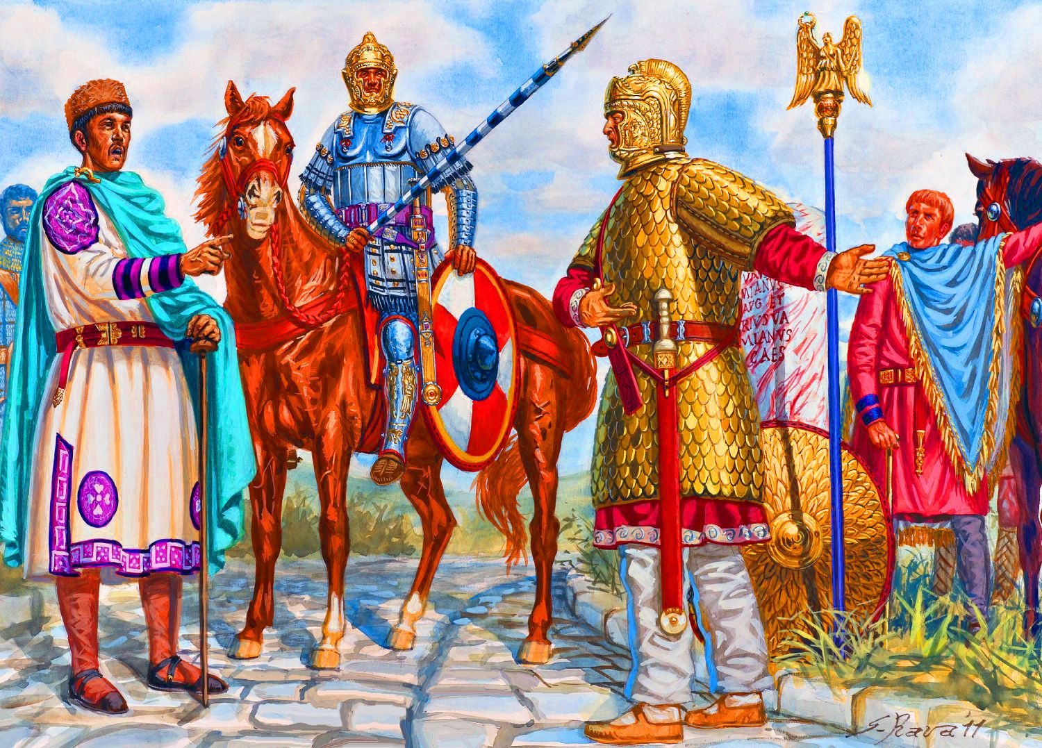 Поставь рава. Римская армия 4-5 век. Византийская армия 5 век. Римская армия 5 век. Римский легионер поздней империи римские Федераты.