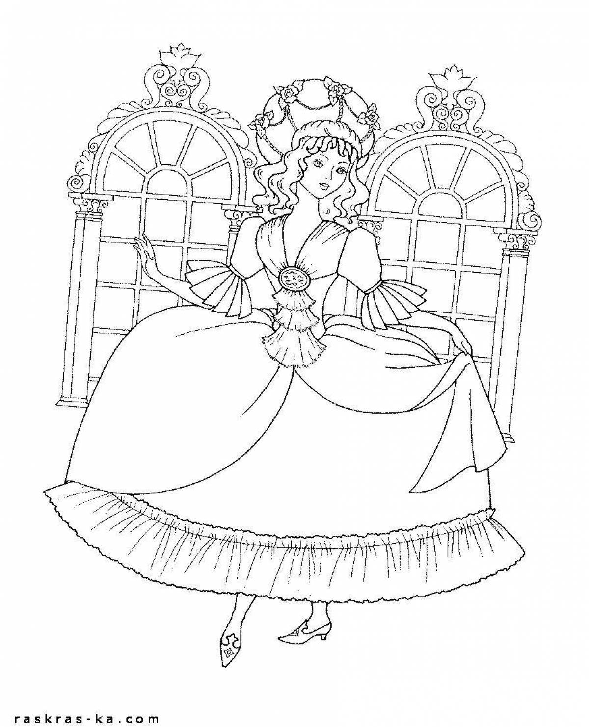 Рисунок одежды бал во дворце. Принцесса. Раскраска. Раскраска. Бал принцессы. Разукрашки с принцессами на балу.