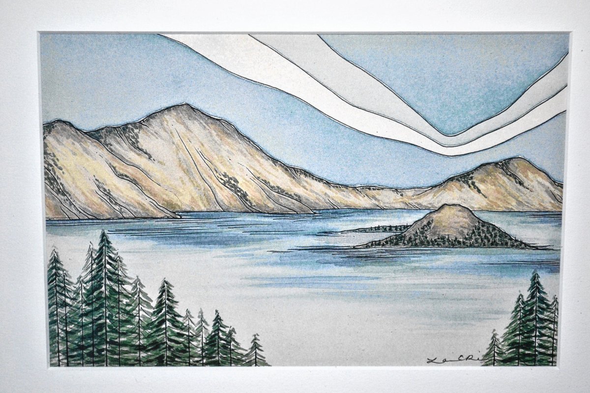 Озеро байкал рисунок карандашом