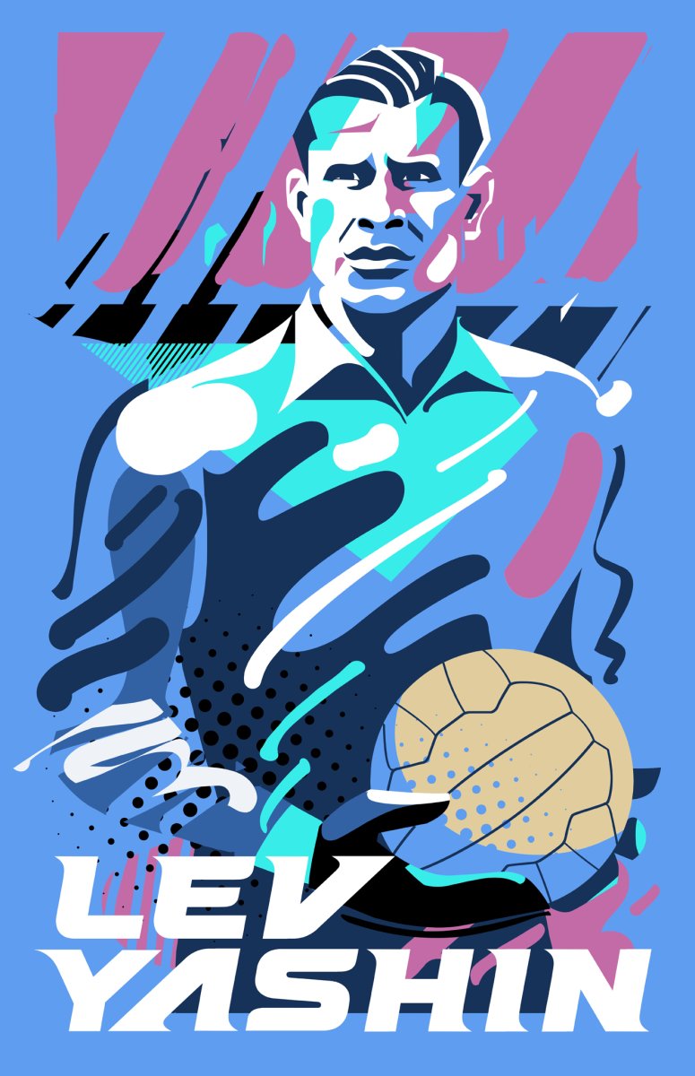 Портрет Льва Яшина хной