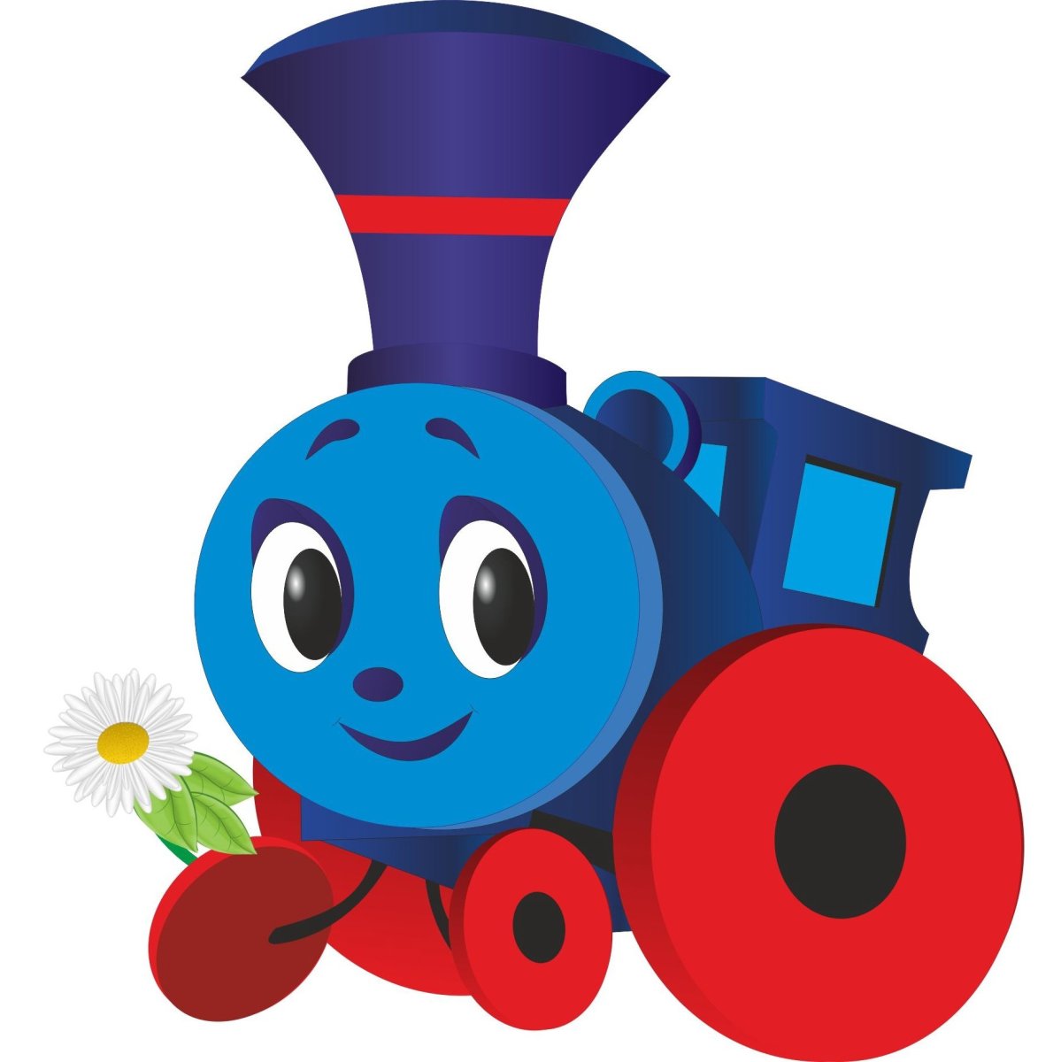 Паровозик из ромашково рисунок для детей