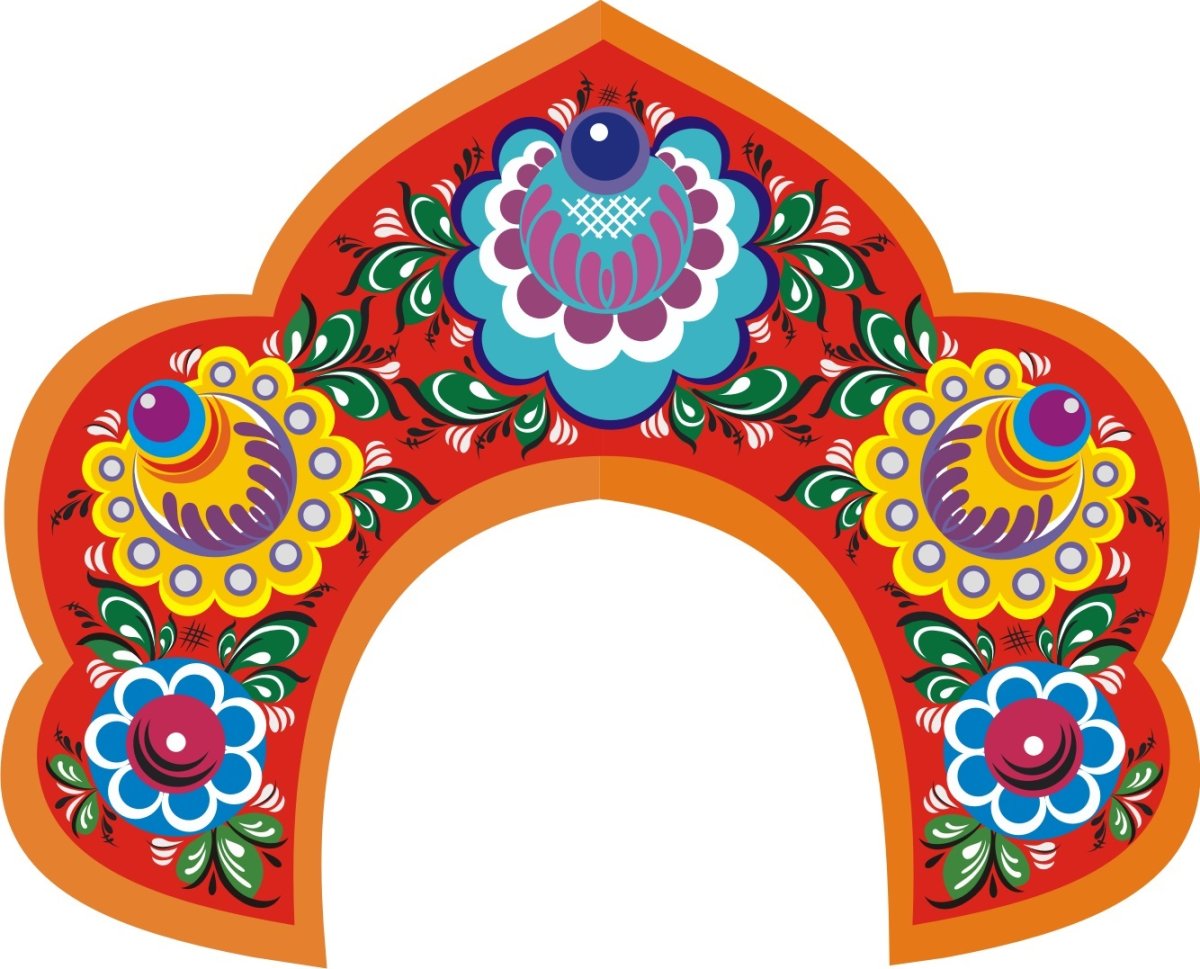 Кокошник шаблон для вырезания