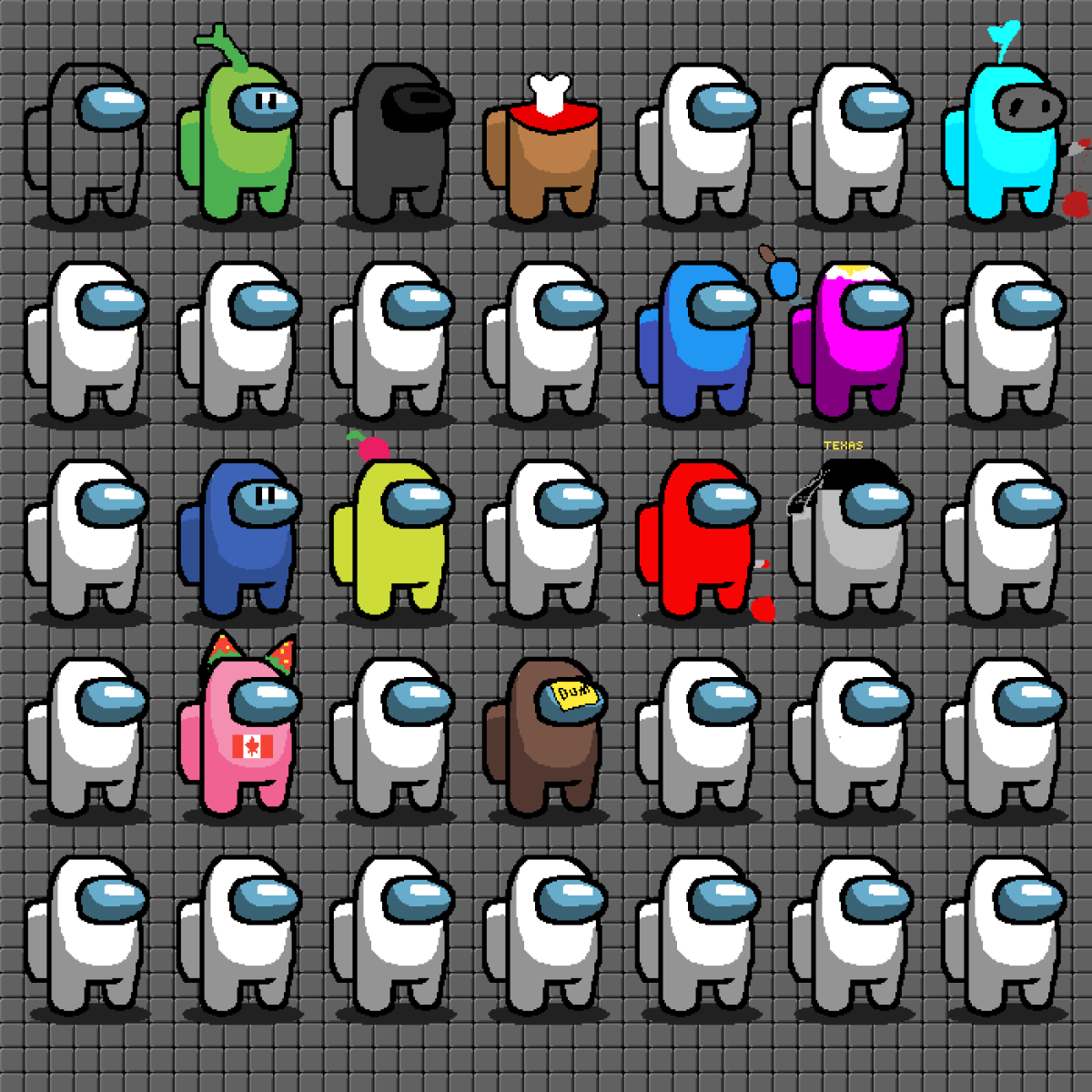 Рисунки по клеточкам амонг ас