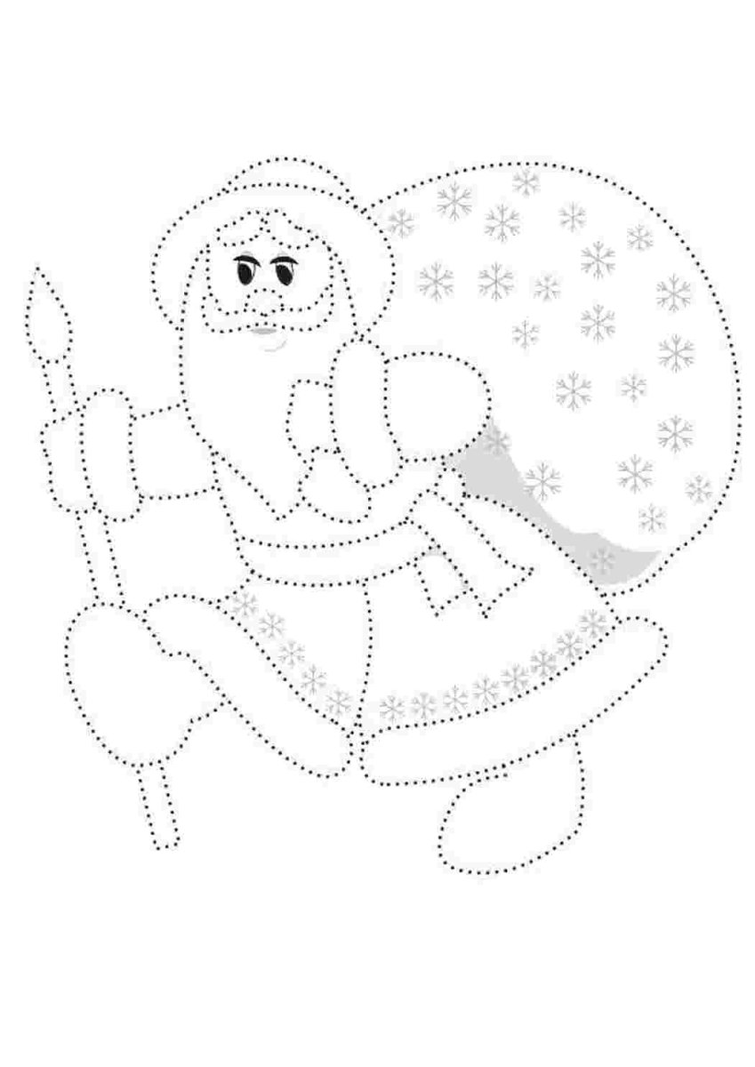 Новогодние раскраски обводилки