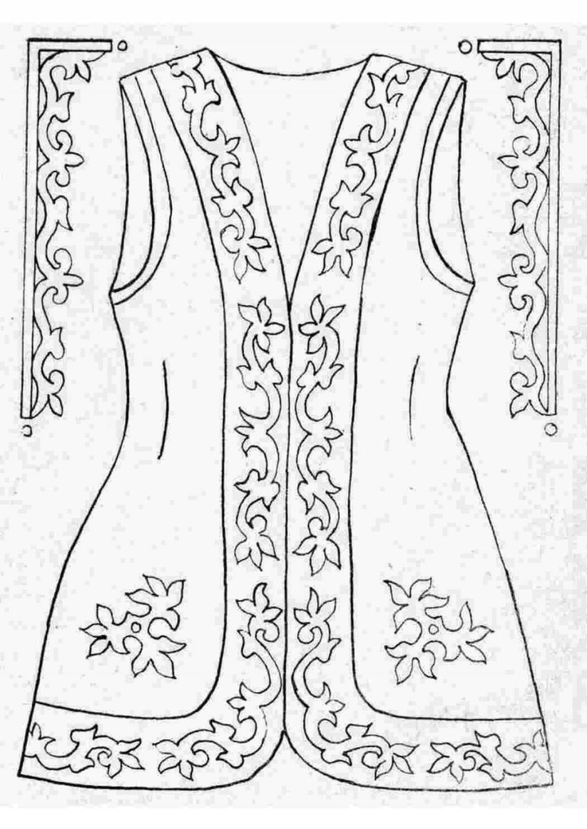 Камзол раскраска для детей