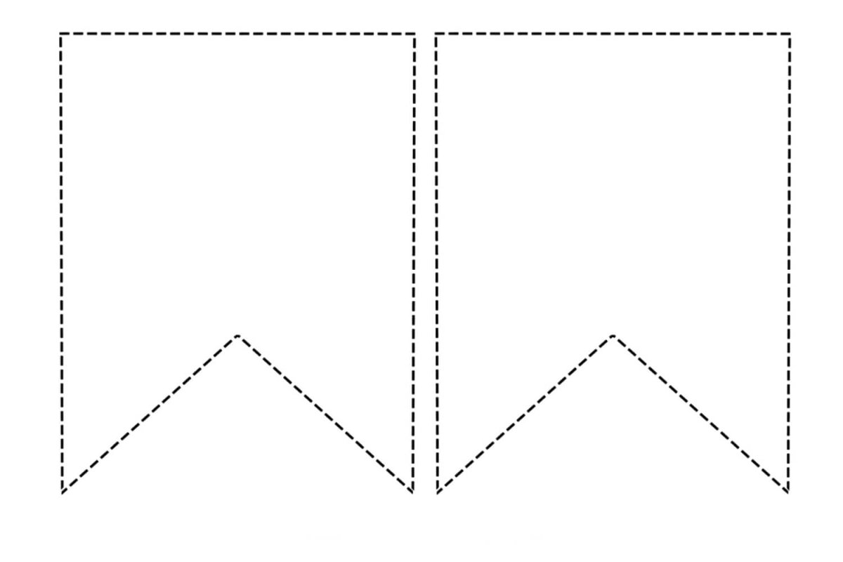 Шаблон флажка для вырезания из бумаги