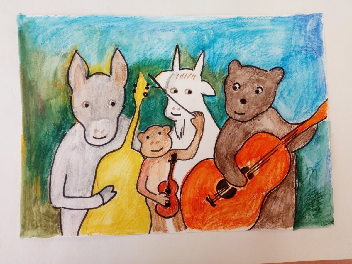 Рисунок к басне квартет для срисовки