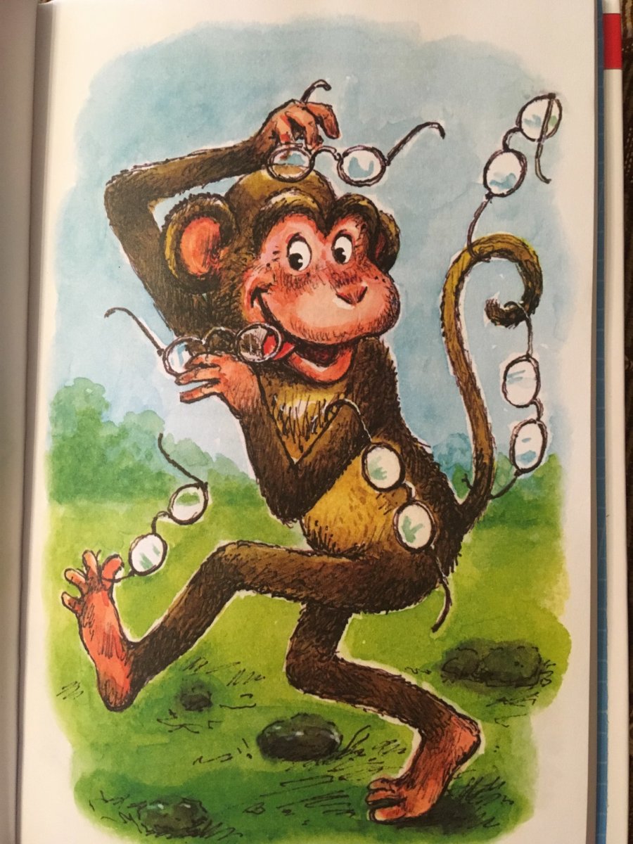 Иллюстрация к басне крылова мартышка и очки