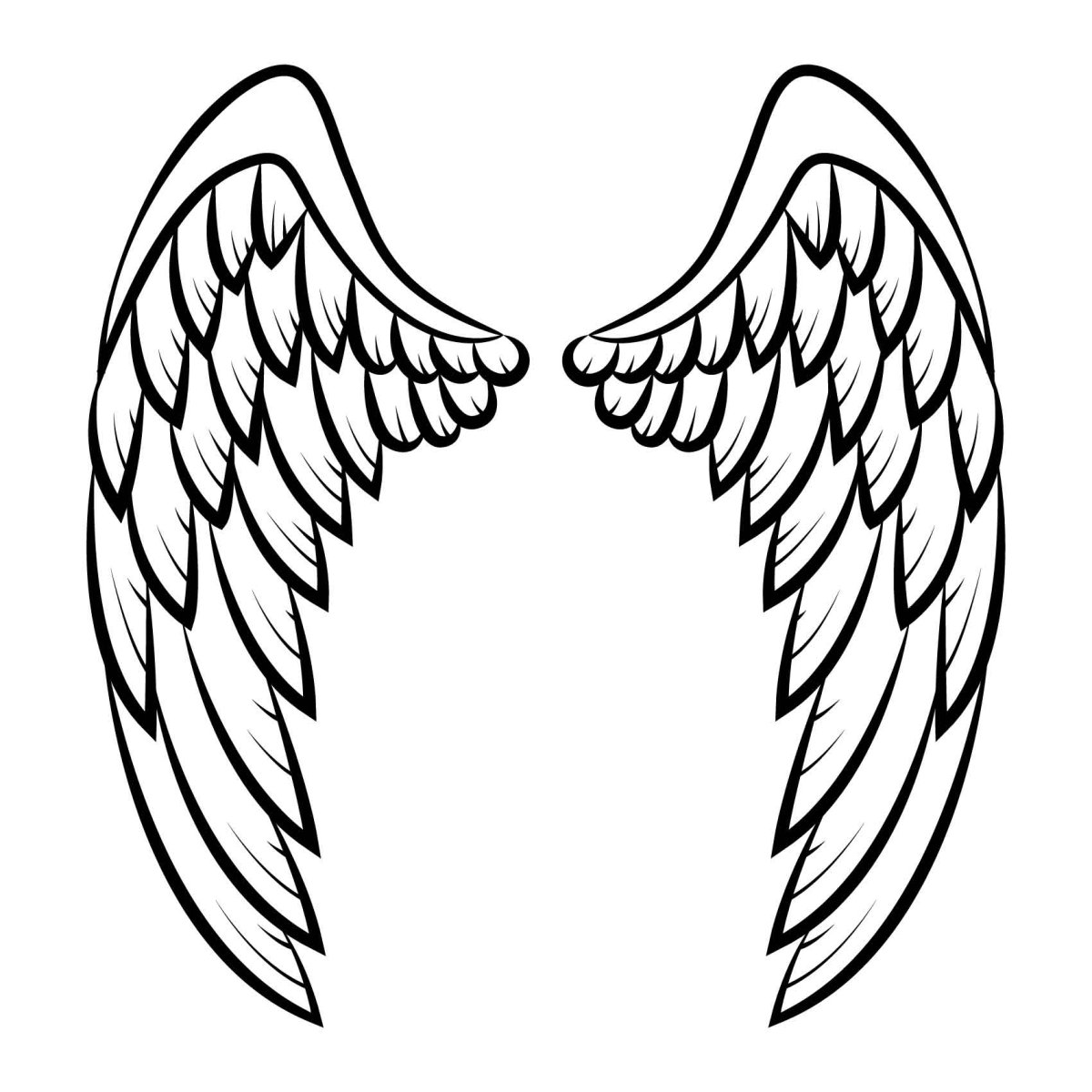 Трафарет крылья ангела для вырезания
