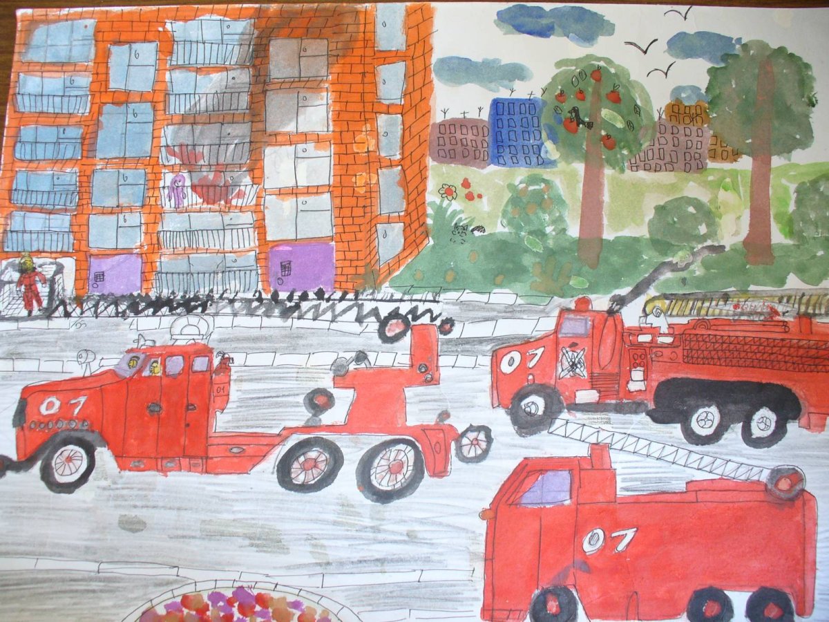 Пожарная машина подготовительная группа. Рисование пожарная машина спешит на пожар в подготовительной группе. Рисование пожарная машина в подготовительной группе. Рисование пожарная машина в старшей группе. Рисование в старшей группе на тему пожарная машина.
