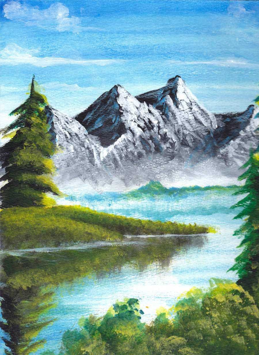 Лорен Карпентер горный пейзаж. Горы гуашью. Горный пейзаж карандашом цветными. Пейзаж гуашью. Неповторимая красота гор рисунок