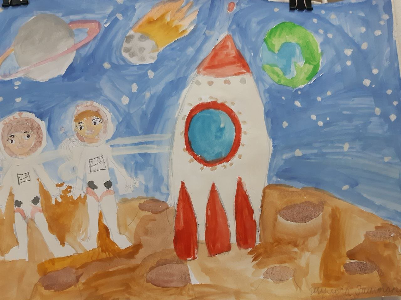 Когда день космонавтиков. Рисунок на день космонавтиков. Рисунок на день космонавтики для детей. Освоение космоса рисунок. Нарисовать день космонавтиков.