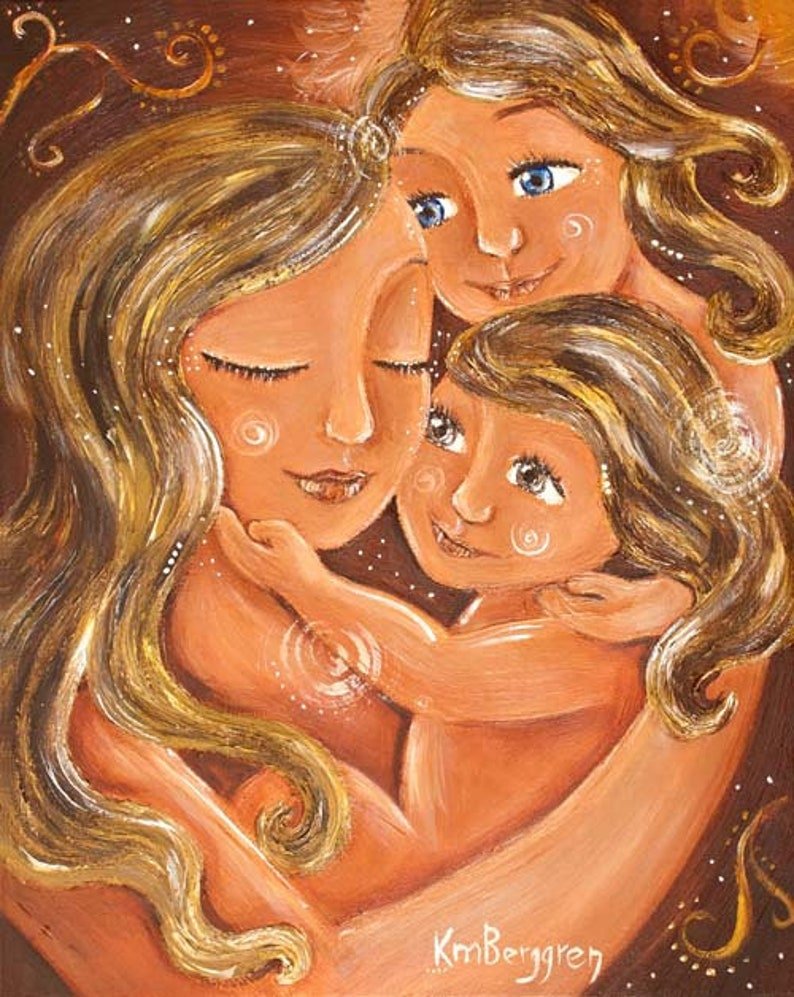 Мамашу двое. Мама картина. Мама и дочка рисунок. Картина мама и две Дочки. Мама иллюстрация.