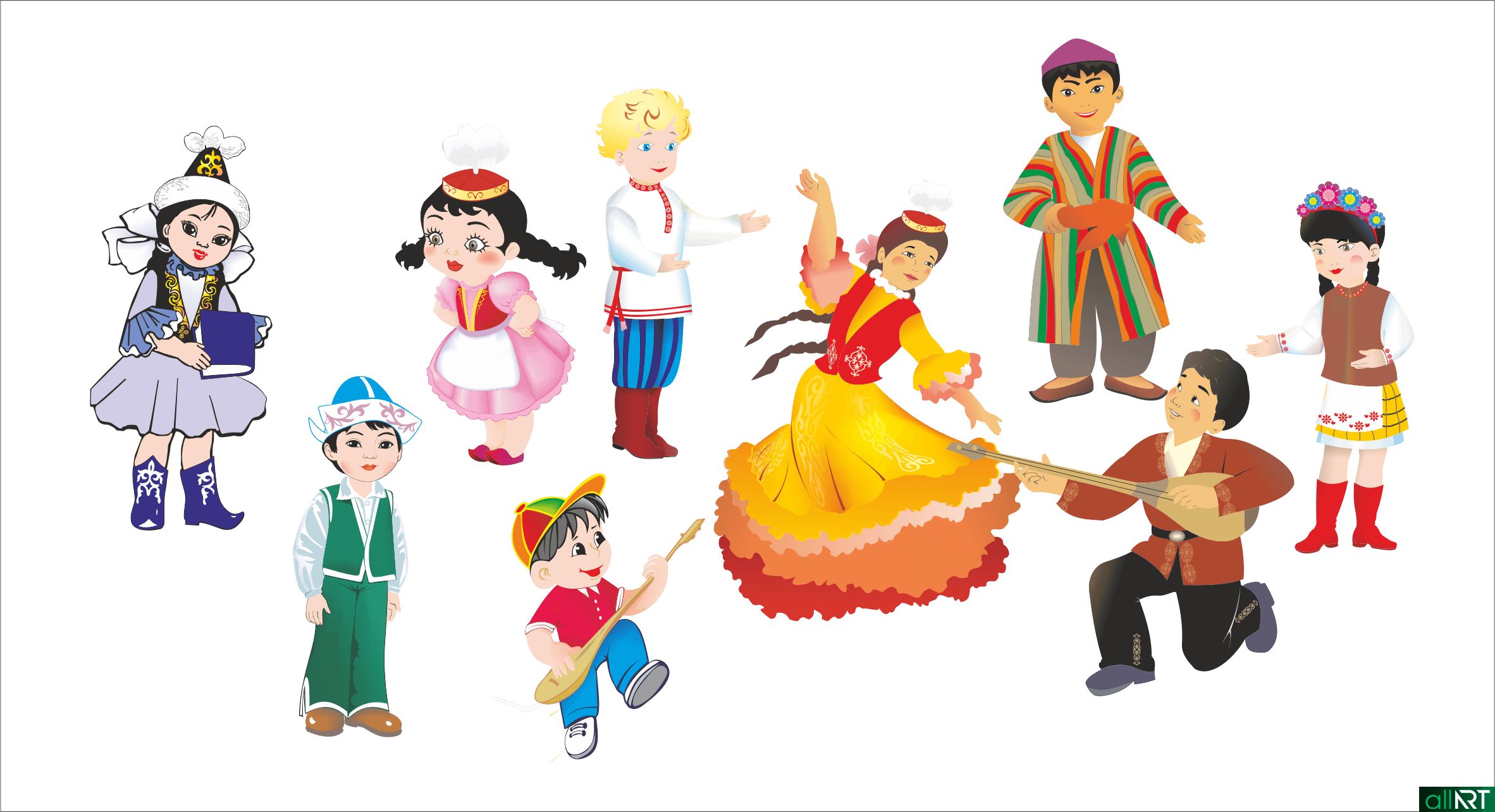 Казахские национальные костюмы для детей. Дети казахи в национальных костюмах. Национальности для детей. Хоровод людей в национальных костюмах