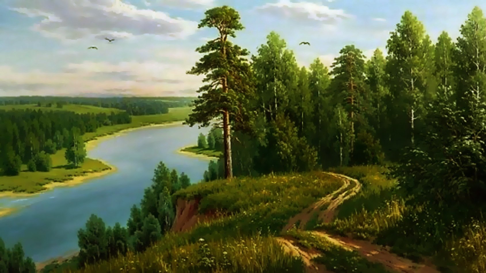 Поэтична наша русская природа. Пейзажи Михаила Сатарова-родные просторы.