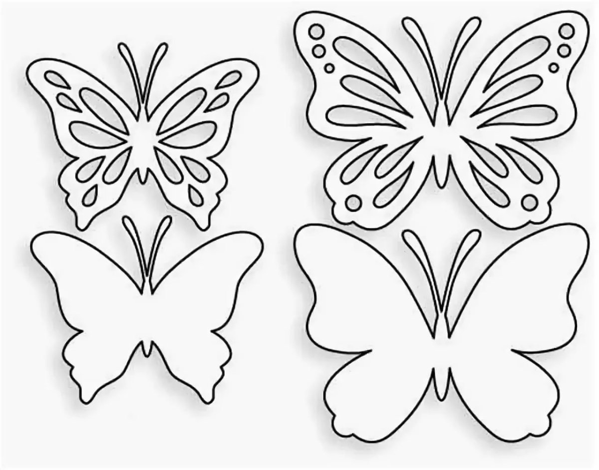 Бабочки для вырезания из бумаги шаблоны